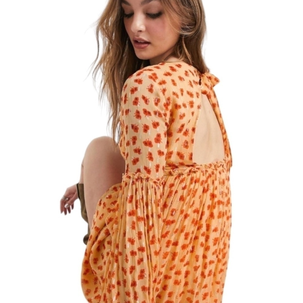 FREE PEOPLE “Maria Floral Shirred” min/babydoll dress - Picture 3 of 8